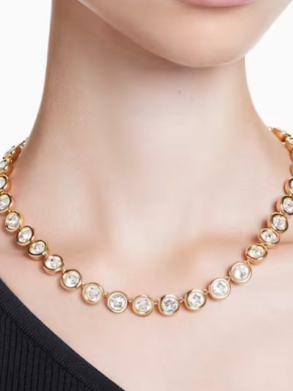 Swarovski Imber Gold-Tone Clear Crystal Bezel Necklace